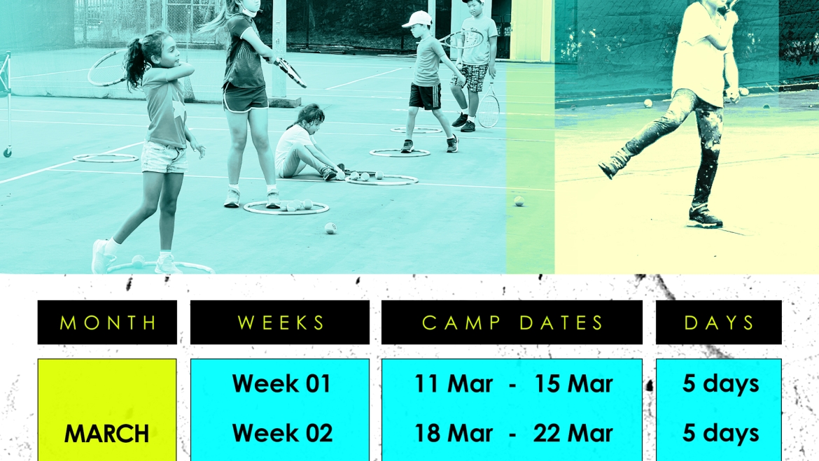 Junior Tennis Camps for March to April 2024! Register now!